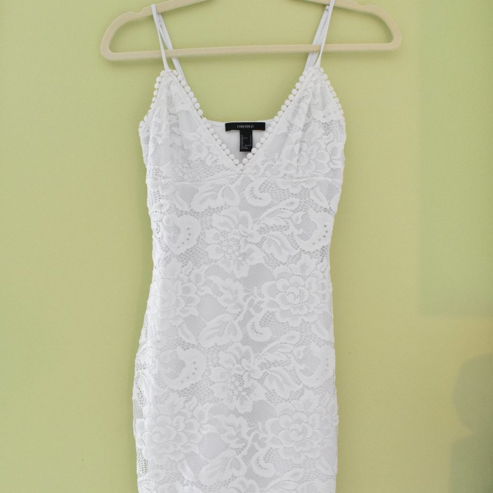 Forever 21 White Lace Mini Bodycon Dress